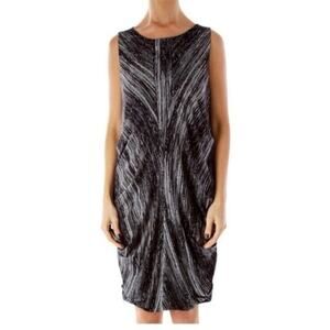 Vivienne Tam Abstract Draped Ruch Midi Dress